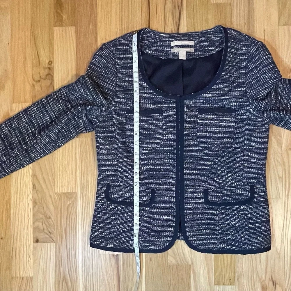 Banana Republic Blue Tweed Blazer Suit Jacket Academia Corpcore Womens Size 6 - Picture 10 of 11